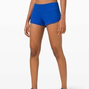 Blue Lululemon Speed Up Shorts 2.5 Size 2